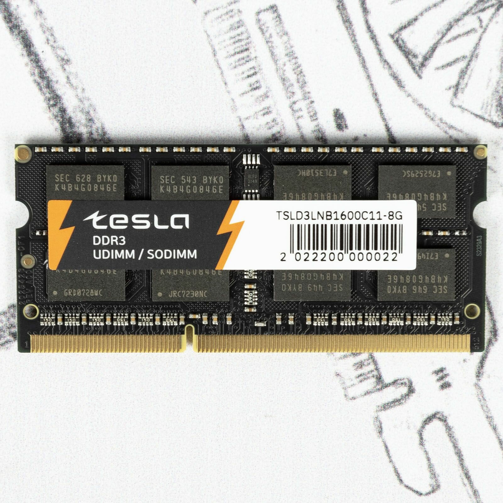Оперативная память Tesla SODIMM DDR3 1600 МГц 1x8 ГБ (TSLD3LNB-1600-C11-8G)