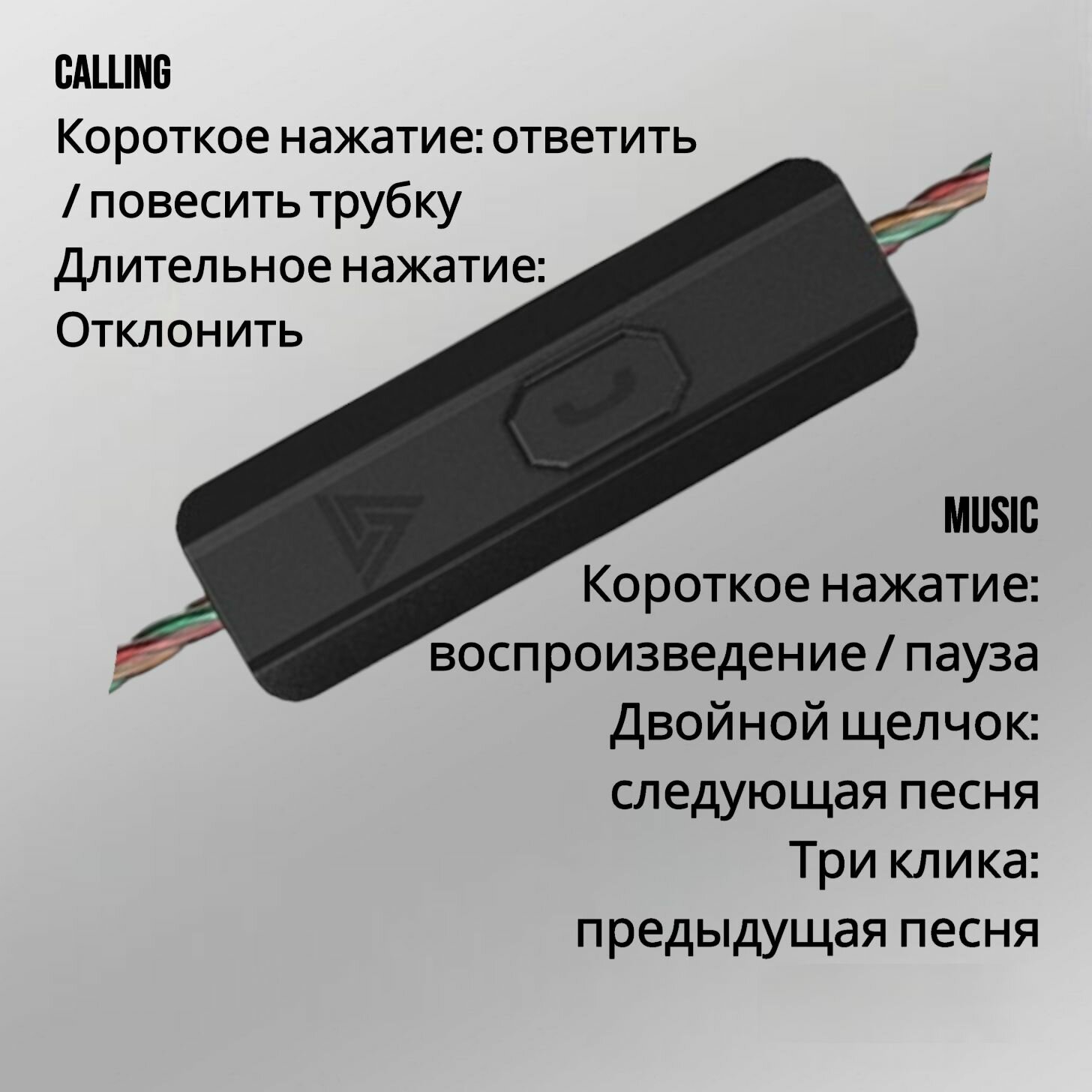 Наушники проводные QKZ AK3 FiL для телефона с микрофоном динамические, черный-прозрачный — фото 1