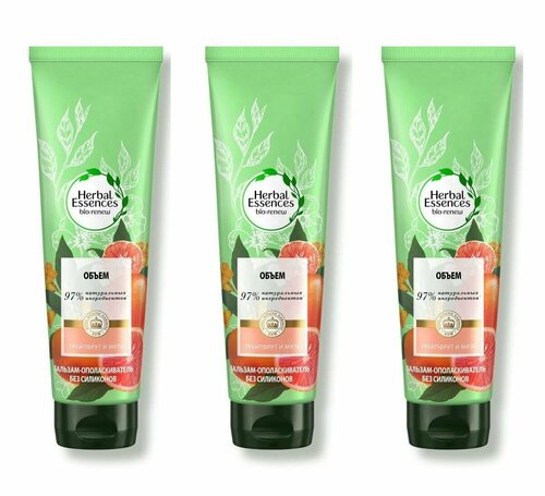 Herbal Essences Бальзам для волос Белый грейпфрут и мята, объем, 275 мл, 3 шт