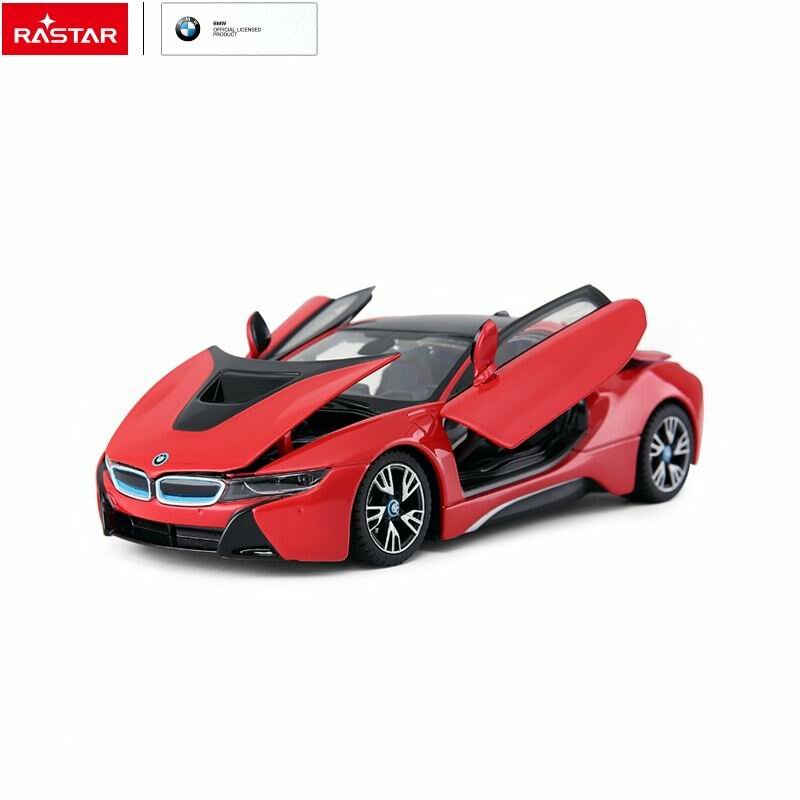 Машина металлическая 1:24 BMW i8, цвет красный, двери и капот открываются 56500R