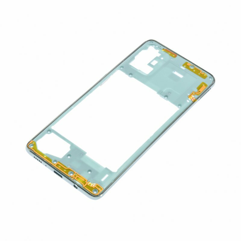 Средняя часть корпуса для Samsung A715 Galaxy A71 серебро