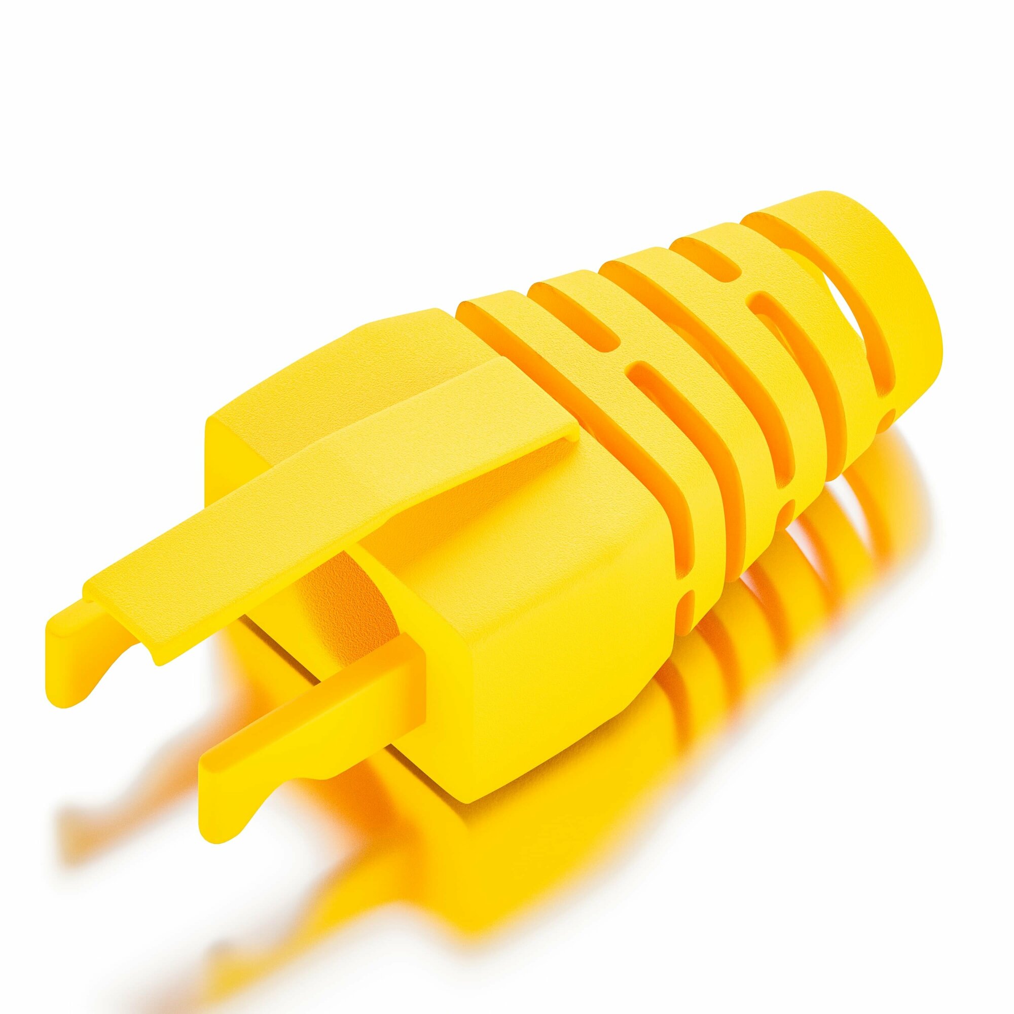Колпачок на вилку коннектора 8p8c RJ-45 GCR изолирующий желтый на кабель диаметром 5.0-5.5 мм (10шт)