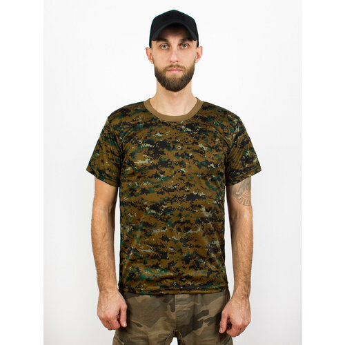 Футболка Kamukamu Футболка Coolmax камуфляж Marpat, размер l, зеленый, черный комплект kamukamu бейсболка bbc балаклава камуфляж marpat размер 57 60 коричневый зеленый