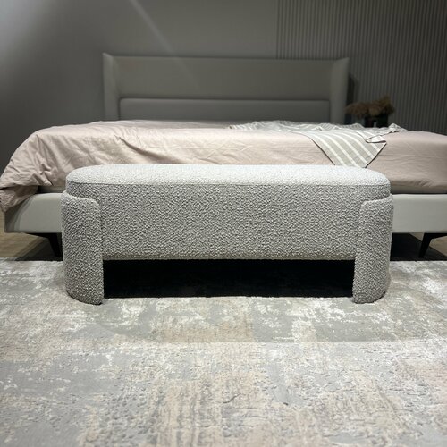 Дизайнерская банкетка букле серая Polly maxi для прихожей для спальни 1180мм420мм380мм 17800₽