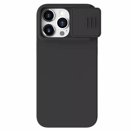 Накладка Nillkin Cam Shield Silky Silicone Case для iPhone 15 Pro Max Black (черная)