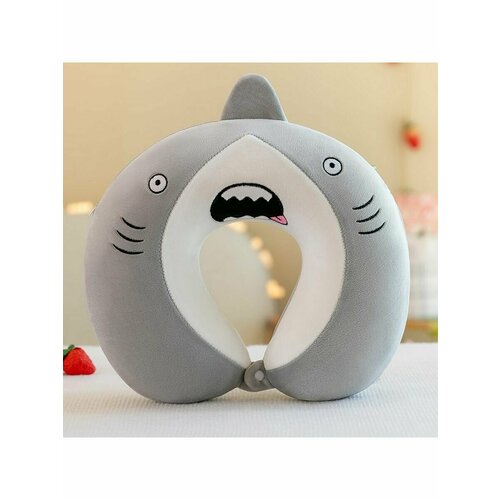 Подушка для шеи , белый, серый