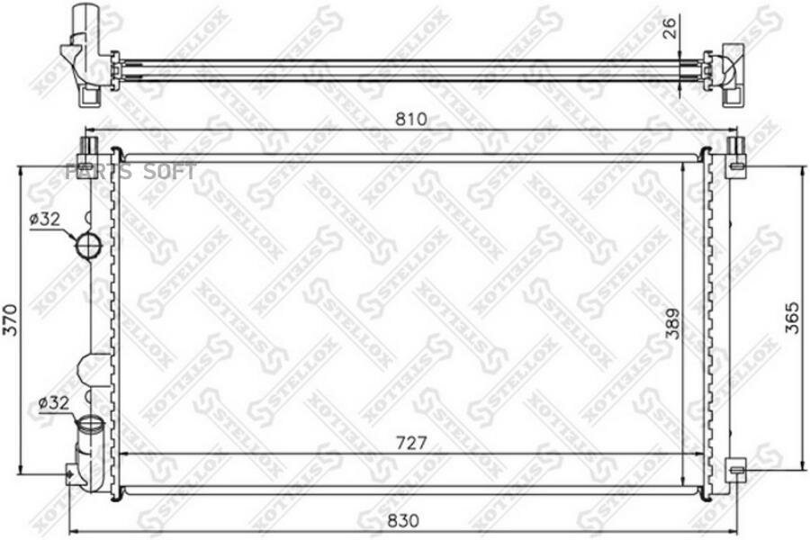STELLOX 10-26182-SX Радиатор системы охлаждения (с AC)