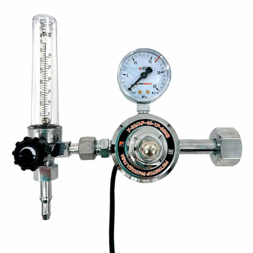 Регулятор расхода газа У-30/АР-40-1P-230В (универсальный, 1 манометр, подогреватель, латунь)