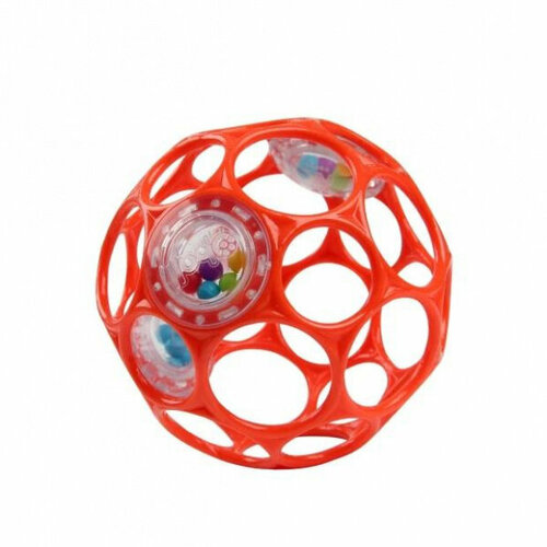 фото Развивающая игрушка мяч oball с погремушкой красный, bright starts