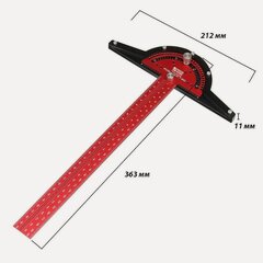 Изображение товара Линейка разметочная профессиональная 300 мм с транспортиром WOODWORK/вудворк RUL-300P