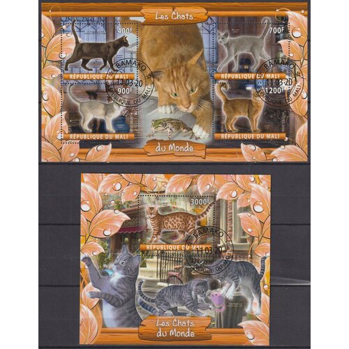 Почтовые марки Мали 2020г. Кошки Кошки MNH почтовые марки монголия 1998г кошки кошки домашние кошки mnh