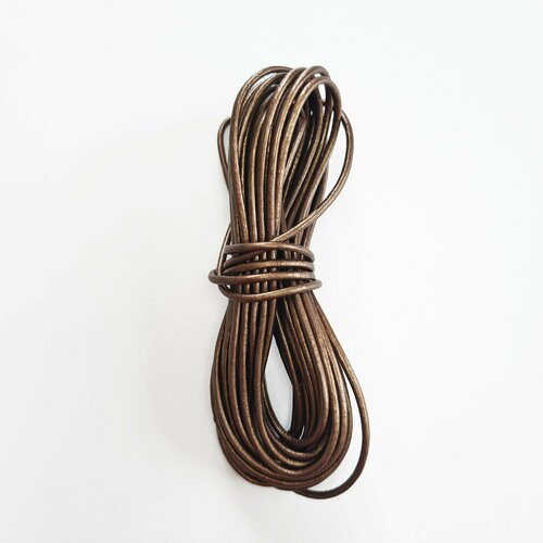 Шнур кожаный 2 мм бронзовый 10 м