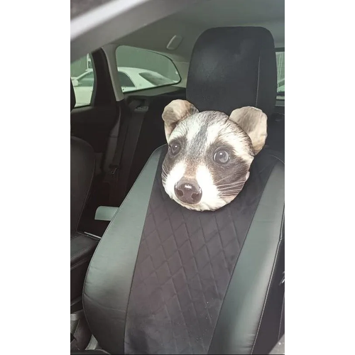 Автомобильная подушка подголовник в машину для шеи автомобильная косточка енот 25 СМ