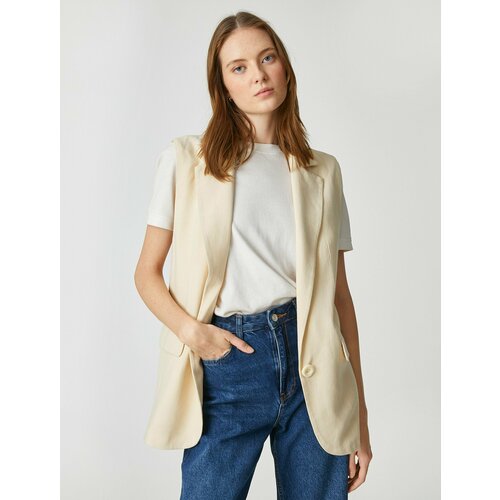 фото Жилет koton, размер 34, бежевый