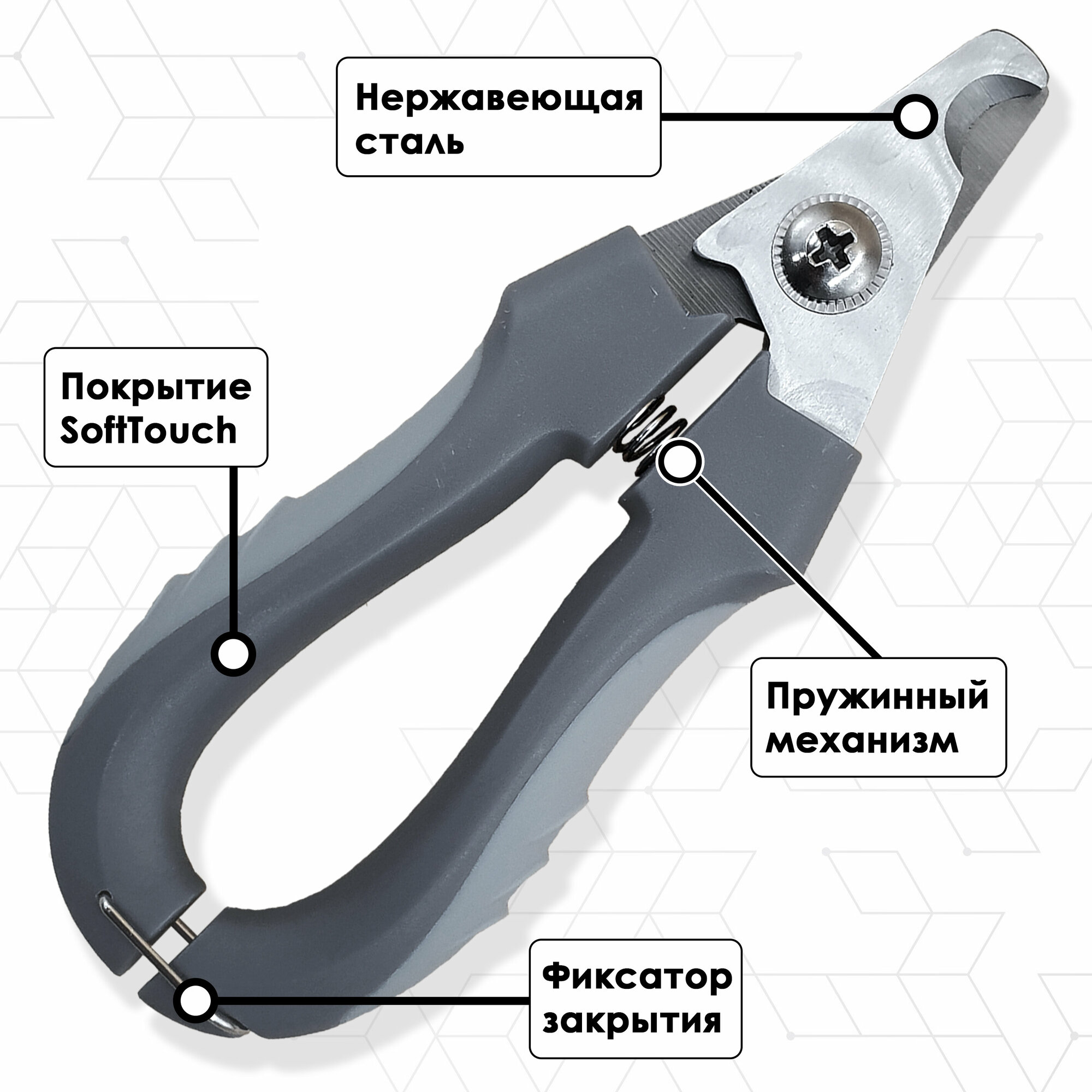 Премиум Когтерез с ограничителем для средних и больших собак. Безопасная когтерезка для всех размеров, щенков, взрослых мелких и крупных собак