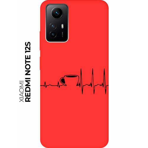 Матовый чехол Coffee Cardiogram для Xiaomi Redmi Note 12s / Сяоми Редми Ноут 12с с 3D эффектом матовый чехол coffee cardiogram для xiaomi redmi 12c сяоми редми 12с с 3d эффектом красный