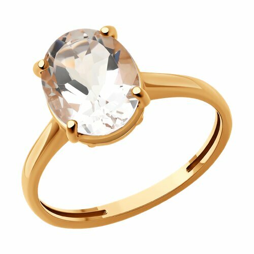Кольцо Diamant online, золото, 585 проба, горный хрусталь, эмаль