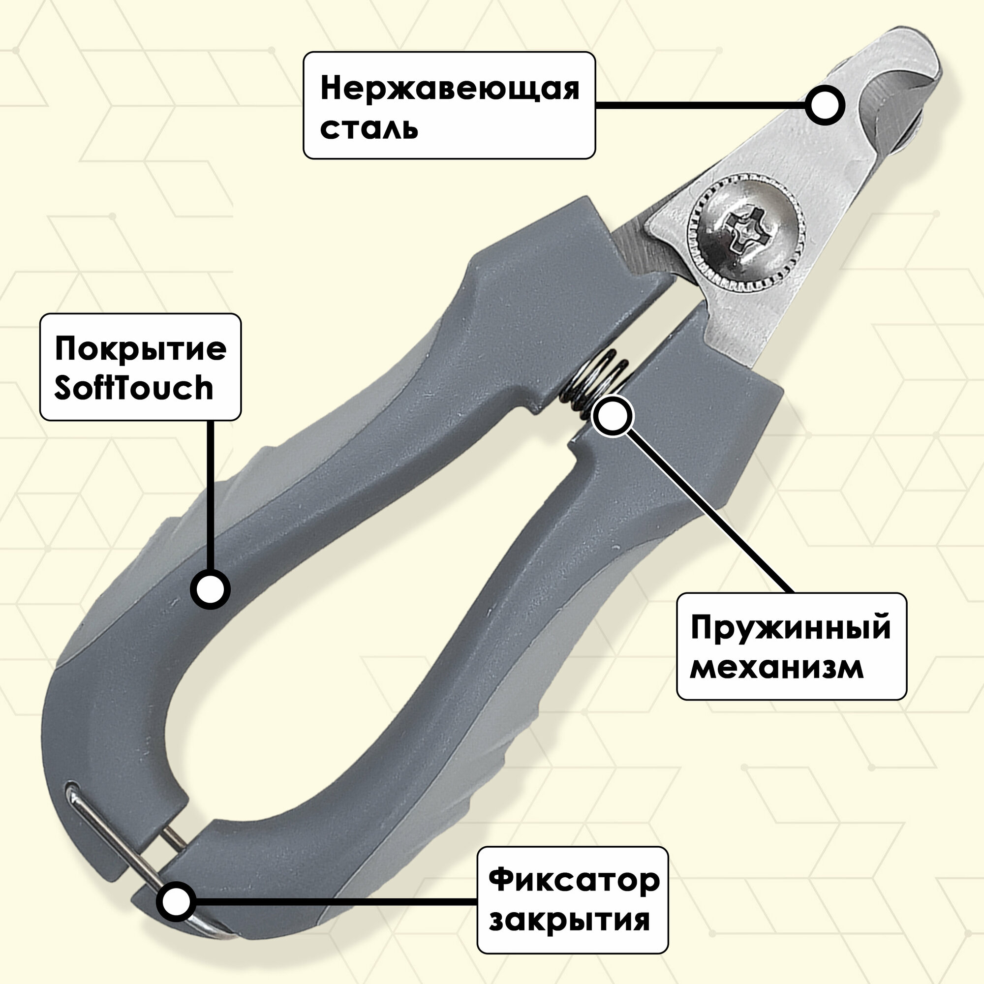 Когтерез KATANA с ограничителем для кошек и собак мелких пород. Когтерезка (ножницы, секатор) для котят, щенков и взрослых кошек и маленьких собак. - фотография № 3