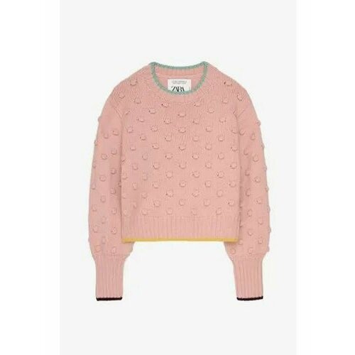 Свитер Zara, размер 120, розовый свитер zara abstract jacquard черный
