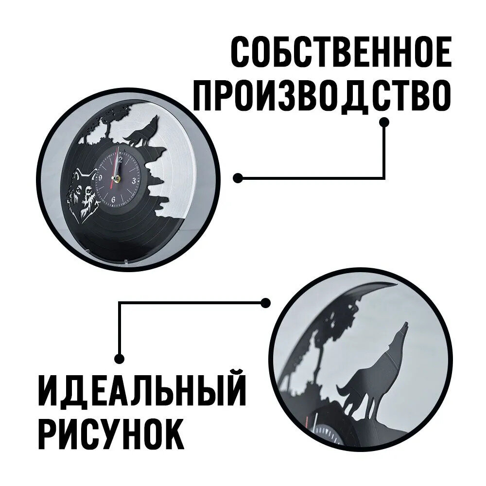 Часы с подсветкой Математика из винила, №1 — фото 1