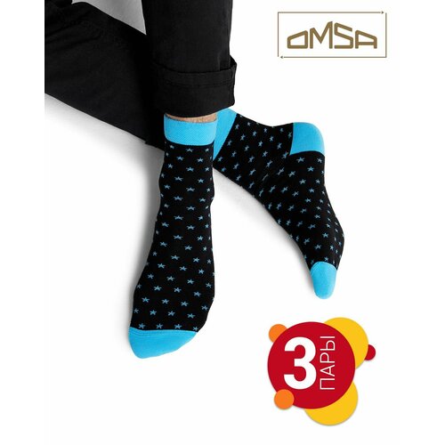 фото Носки omsa, 3 пары, 3 уп., размер 45-47, мультиколор