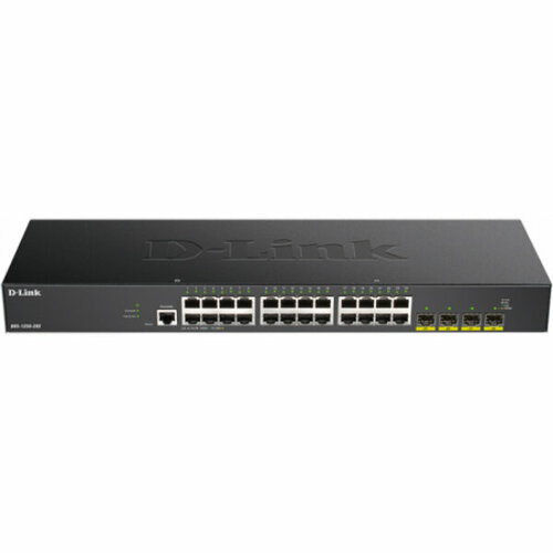 D-Link DGS-1250-28X/A1A Настраиваемый L2 коммутатор c 24 портами 10/100/1000Base-T и 4 портами 10GBase-X SFP+ d link dxe 820s a1a сетевой pci express адаптер с 2 портами 10gbase x sfp