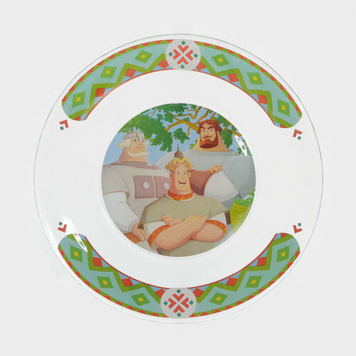 Тарелка стеклянная Три Богатыря d195 см 741₽