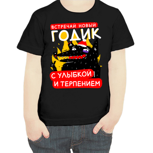 фото Футболка , размер 104, черный нет бренда