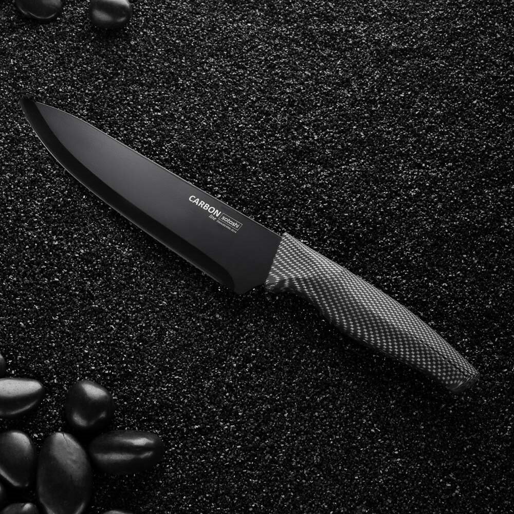 Нож поварской с покрытием Carbon 17,5 см. Satoshi