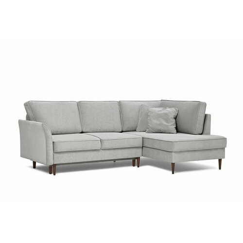 Угловой диван-кровать Джулия, правый угол, серый, Меббери