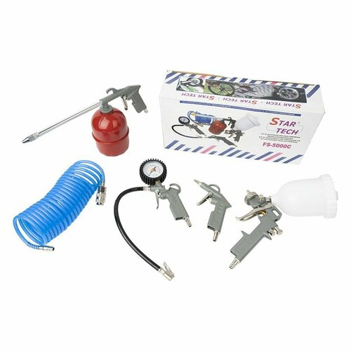 Набор пневмо инструмента StarTech 5 предм мовильн продув подкач краскопульт шланг 274000₽