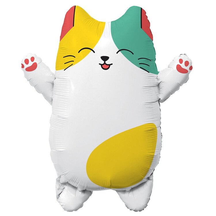 Фольгированный шар фигура Котик Лапочка, 68 см, ненадутый