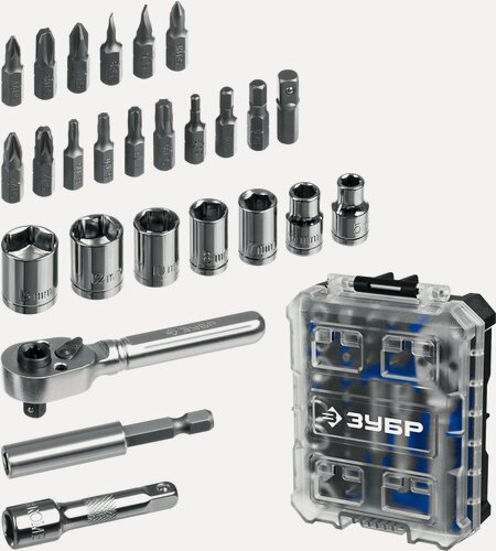 Изображение товара ЗУБР Компакт 26 шт, Набор: трещотка с насадками (25172)