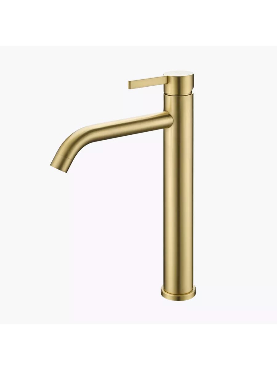 Смеситель для раковины высокий Splenka S221.15.03, нержавеющая сталь SUS304, цвет сатин золотой — фото 1