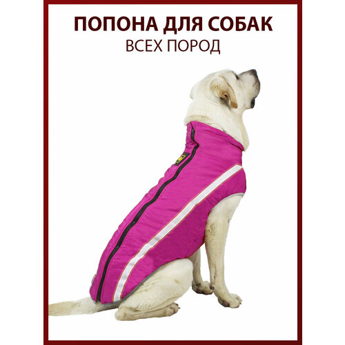 Попона для собак всех пород, размер 5XL, розовая, демисезон/зима