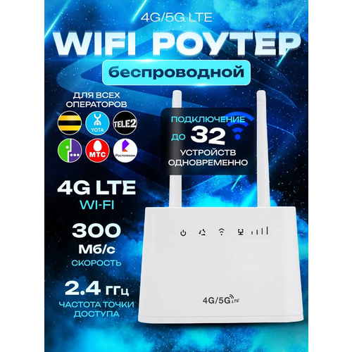 Роутер Wifi 4G5G с сим картой в комплекте скорость до 300 МБс 2600₽