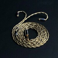 Кабель для наушников XINHS G21 4-жильный золотистый, Normal 2PIN, 4.4MM