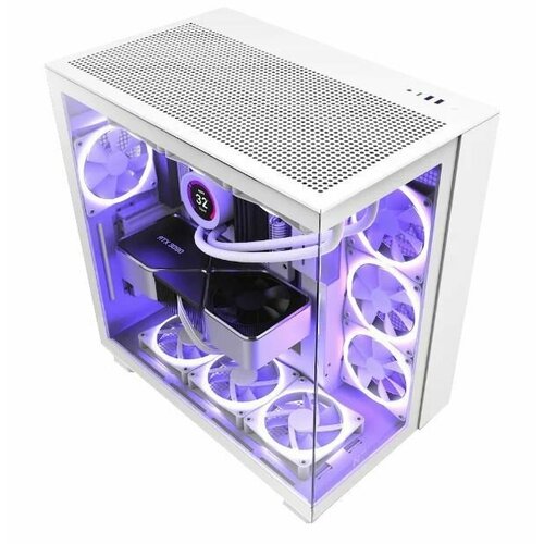 Корпус NZXT H9 Flow Window Mini-ITX, Micro-ATX, ATX White (CM-H91FW-01)