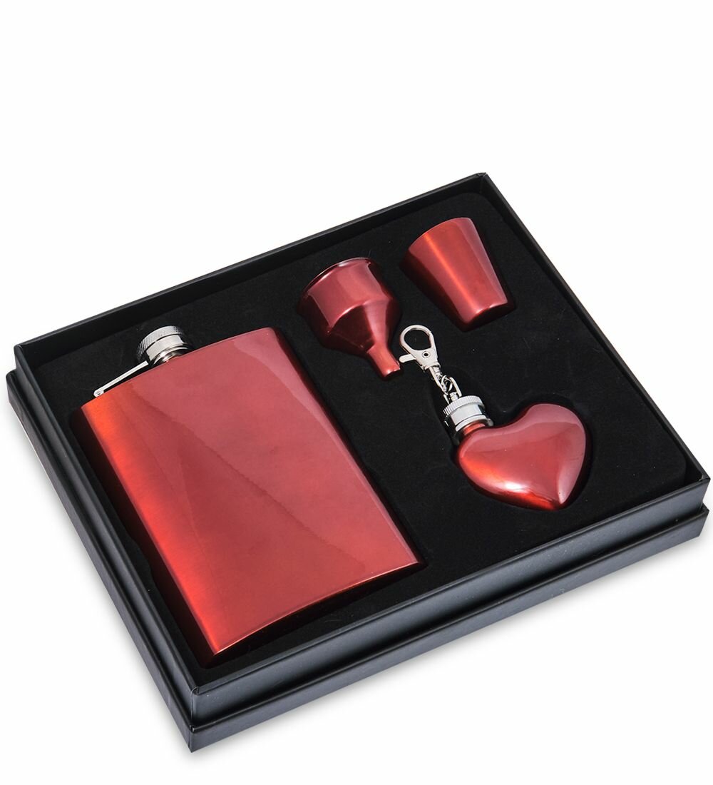 Подарочный н-р фляжка с аксессуарами 'Сердце'