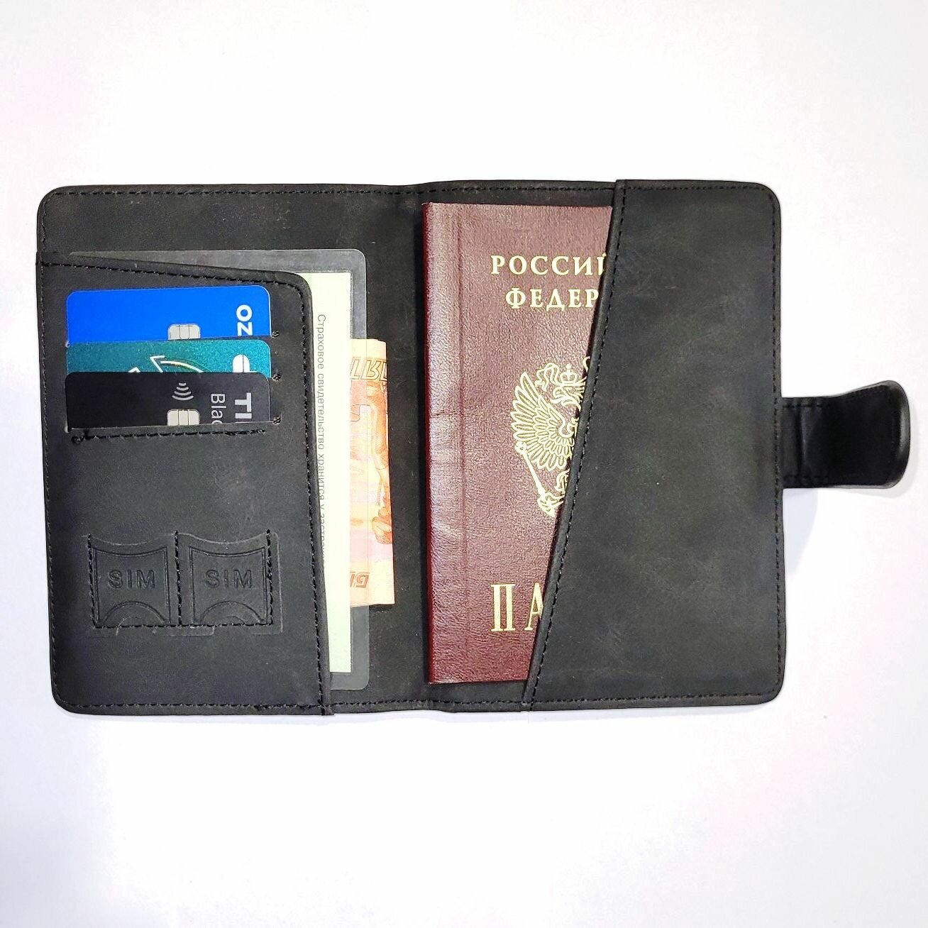 Обложка для паспорта КожаноFF, черный 2