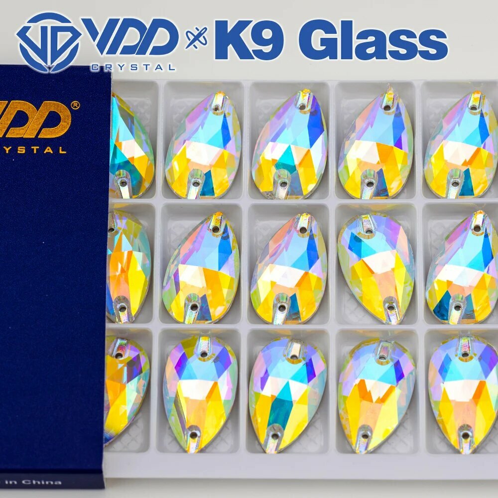 Стразы VDD S255 Кристалл AB Груша Стекло Crystal AB 11x18mm - 24Pcs