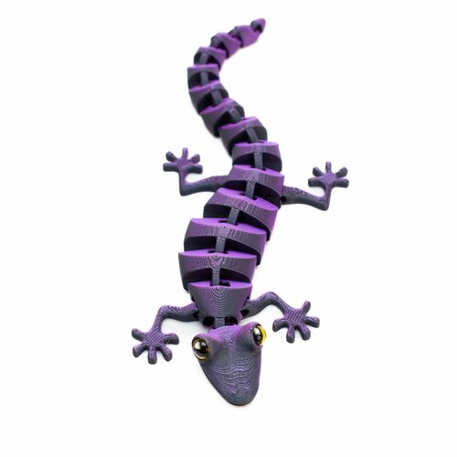 Геккон магнитный / подвижная ящерица с живыми глазами на магнитах