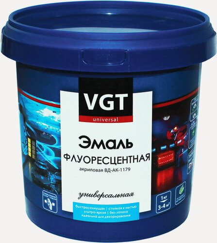 Изображение товара Эмаль универсальная флуоресцентная ВД-АК-1179 VGT (1кг) голубой