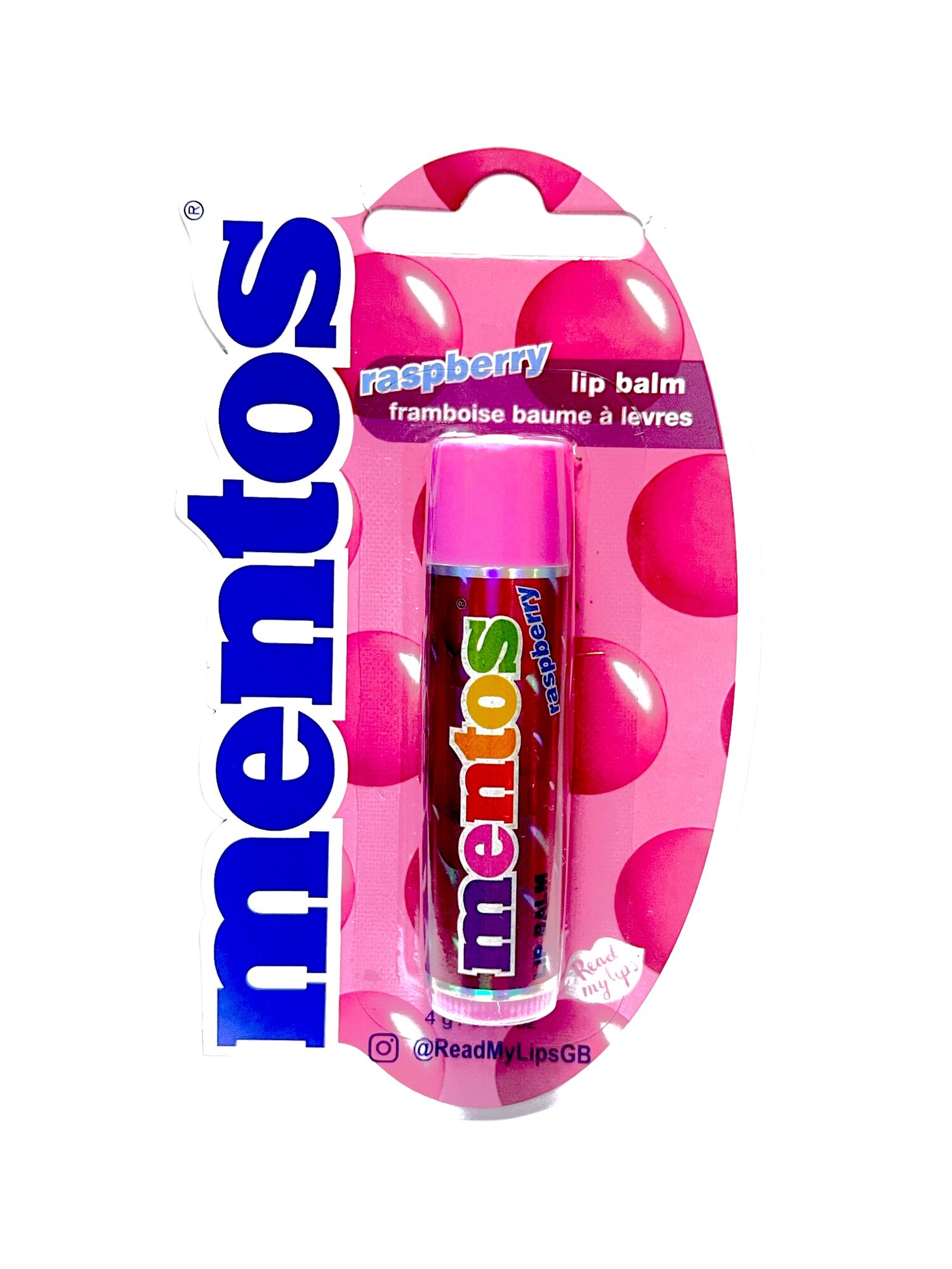 Бальзам для губ Mentos Raspberry со вкусом малины Lip Balm 4 г