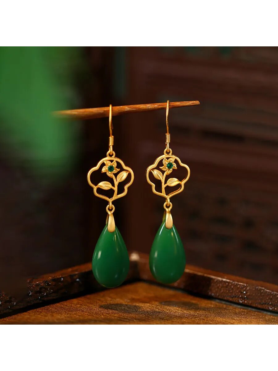 Серьги be self true  искусственный камень  золотой