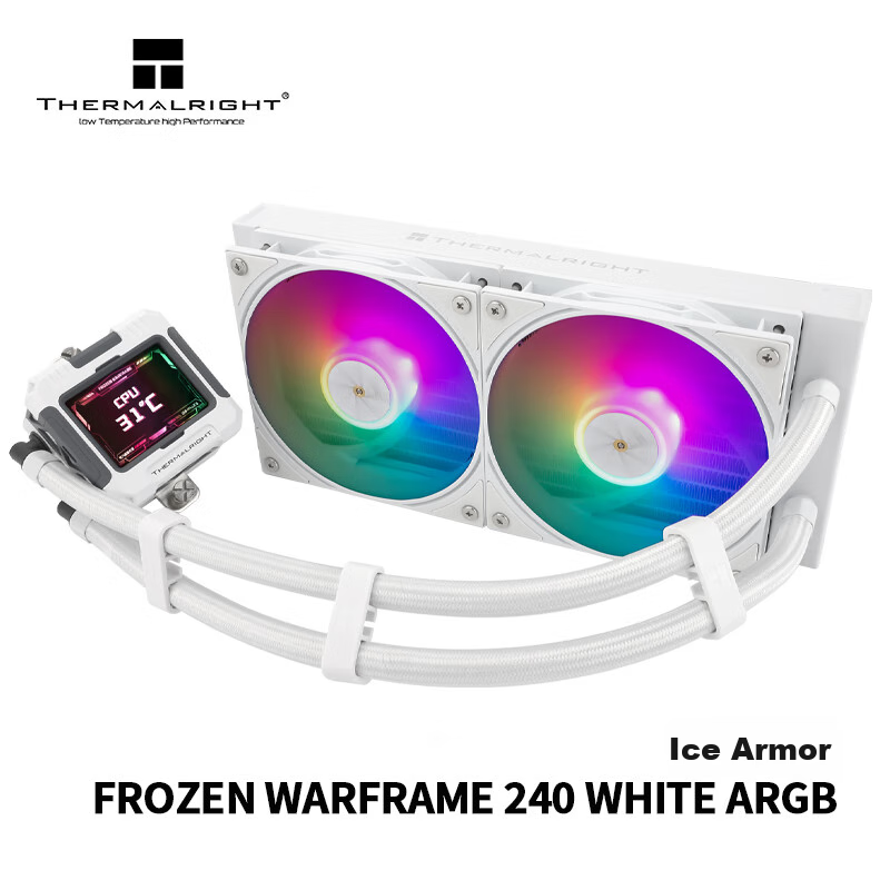 Thermalright FROZEN WARFRAME 240 WHITE ARGB All-In Liquid CPU Cooler with IPS LCD Screen FW240 WHITE ARGB