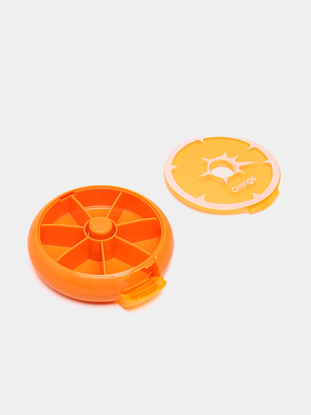 Органайзер для таблеток "Вращающийся", 7 отделений, оранжевый, пластик — фото 1