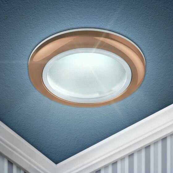 Светильник потолочный встраиваемый точечный ЭРА MR16 GU5.3 50W медь