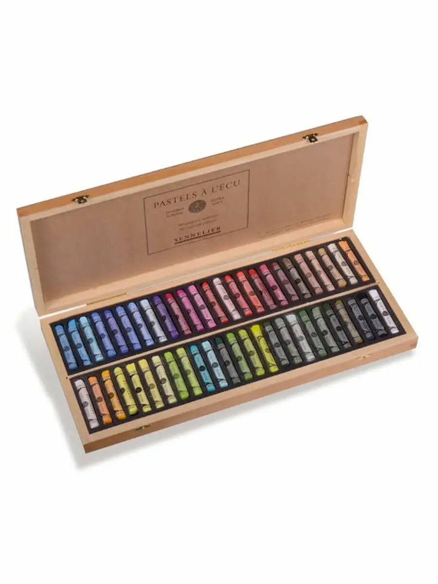 Набор сухой пастели Sennelier "A LECU" 50 цв классик, в деревянной коробке - фото №1