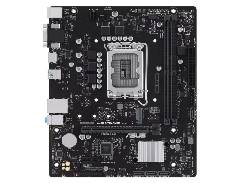 Материнская плата PRIME H610M-R-SI LGA1700 mATX 2xDDR5 PCIEx16 PCIEx1 M.2 DP HDMI VGA GLAN